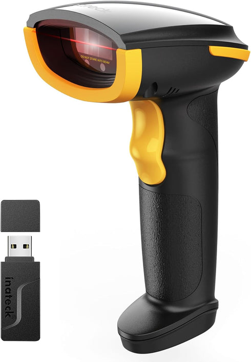 Inateck Wireless Barcode Scanner, Bluetooth Bar Code Scanner, 1D USB Handheld Reader, 1 Charge Lasts 3 Months, Scanner