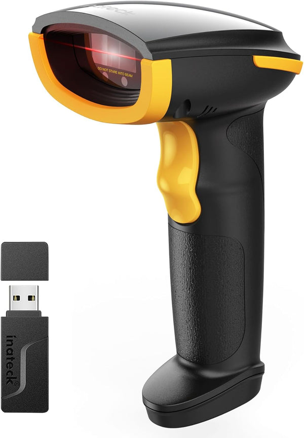 Inateck Wireless Barcode Scanner, Bluetooth Bar Code Scanner, 1D USB Handheld Reader, 1 Charge Lasts 3 Months, Scanner