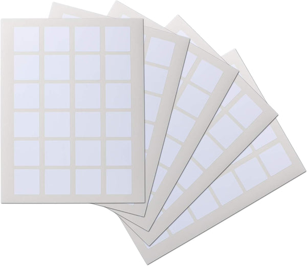 Waterproof Essential Oil Labels, 120 Squares, 1.5x1.5 Inches, Durable Blank Stickers with Rounded Corners
