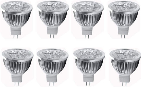 JKLcom 4W LED MR16 Bulbs, 12V, 4W LED Spotlight Bulb, GU5.3 Base, Warm White 3000K, 8 Pack for Landscape Track Light