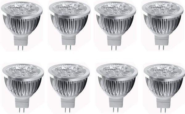 JKLcom 4W LED MR16 Bulbs, 12V, 4W LED Spotlight Bulb, GU5.3 Base, Warm White 3000K, 8 Pack for Landscape Track Light