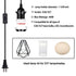 2-Pack 15 E26 E27 HESSION Feet Plug in Pendant Light, Black Extension Hanging Lantern Cord Cable with in-Line On/Off