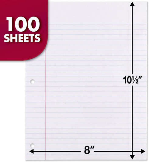 Mead Loose Leaf Paper, Wide Ruled Filler Notebook Paper, 100 Sheets, 8" x 10-1/2"