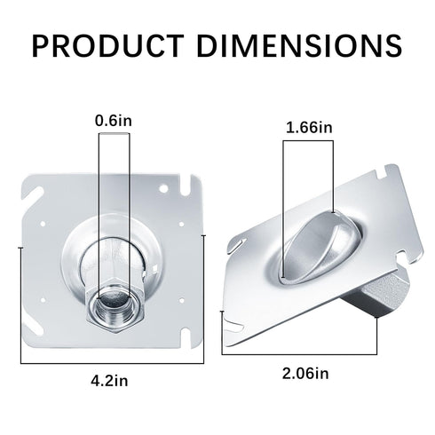 GOOUU 1PCS 1/2" 3/4" 4-Inch Swivel Pendant Mounting Kit for or Conduit, Malleable Square Fixture Hanger Cover