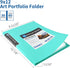 Sooez 30-Pocket Binder with Plastic Sleeves 9x12" (Aqua), Heavy Duty Art Portfolio Folder with Clear Sheet Protectors, Display 60 Pages, Presentation Book for Artwork, Document Organizer Binder by Sooez