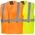 Pioneer High Visibility Tricot Mesh Zip-Up Safety Vest Reflective Tape Yellow/Green Unisex 4XL