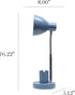 LD1076-BLU 16.22" Simple Designs Sleek Essentials Adjustable Metal Desk Task Lamp with Organizer Compartment