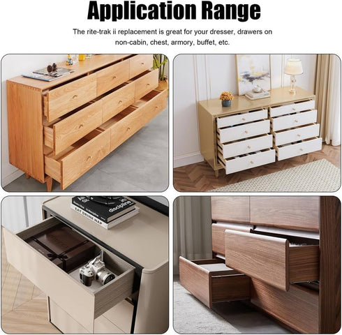 5Sets Parts Drawer Track Slide Kit,Track Drawer Guides Furniture Parts for Dressers,Hutches and Nightstand Drawer