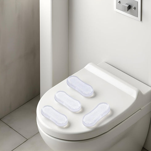 Galyacht 4 Set, Pcs Transparent Toilet Seat Bumper Silicone Strong Adhesive Toilet Seats Lid Bumpers, Toilet Seat