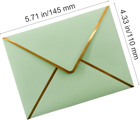 VANRA 150 PCS Colorful Invitation Envelopes Self Seal A2 Envelopes V Flap with Gold Border for 4.25 x 5.5 Greeting Cards, Wedding Invitations, Graduations, Photos (15 Assorted Colors, A2) by VANRA