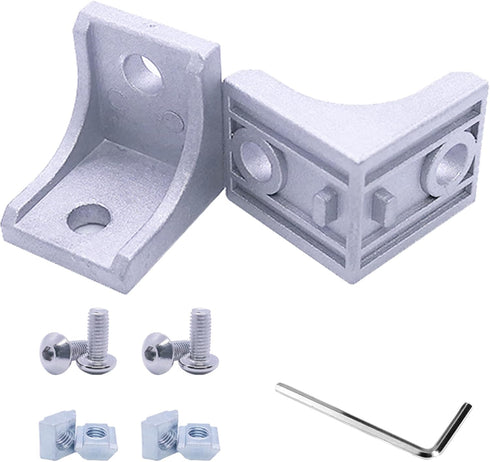 12Sets 1010 Series Aluminum Extrusion Profile Connector - 12pcs Corner Brackets with T Nuts and Screws