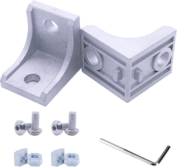 12Sets 1010 Series Aluminum Extrusion Profile Connector - 12pcs Corner Brackets with T Nuts and Screws
