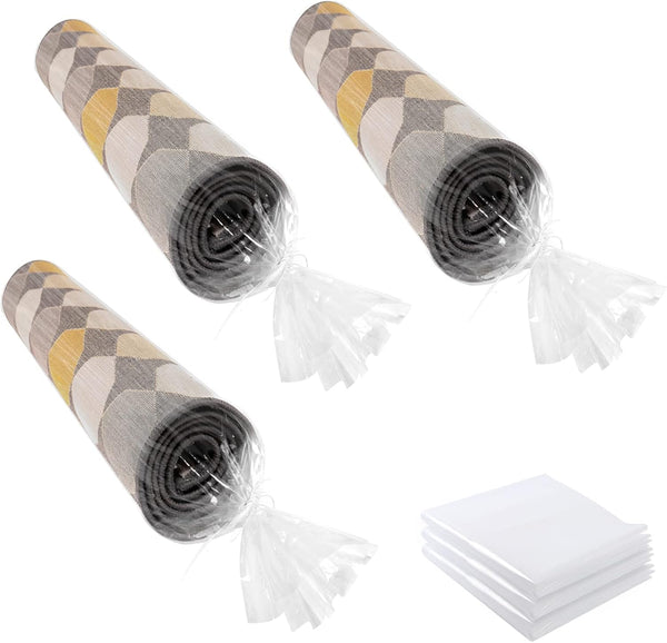 3 Count Giant Plastic Rug Storage Bag, 26"W x 130"L, Fits Rug up to 9'x12' for Indoor Outdoor Carpet Storage, Moving