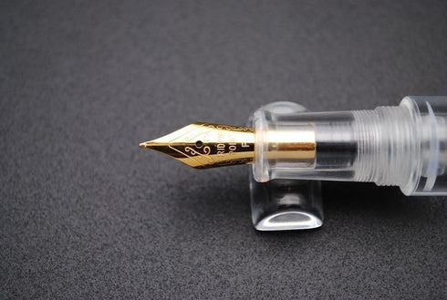 czxwyst Wancai Mini Transparent Pocket-Size Eyedropper Fountain Pen with Fine Nib 0.5mm (Clear and Bright)