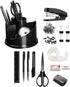 deli 15 Pcs Office Supplies Kit, Desk Accessories Set with Organizer, Staple, Sharpener, Scissors, Binder Clips