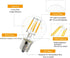 5-Pack S11 LED Bulbs E17 Intermediate Base, 40 Watt Equivalent, 5000K Daylight 4W for Bedside Lamp, Lava Lamps