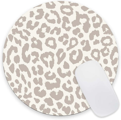 Nphuriy 7.97.90.12 inches Mouse Pad, Grey Leopard Mouse Pad, Washable Round Cloth Mousepad for Gaming Office Laptop