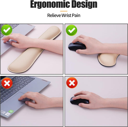 Home(27.6" 13.8", Bloss Leather Desk Pad and Keyboard Wrist Rest, Large Mouse Pad + Keyboard Pad+Mouse Wrist Support