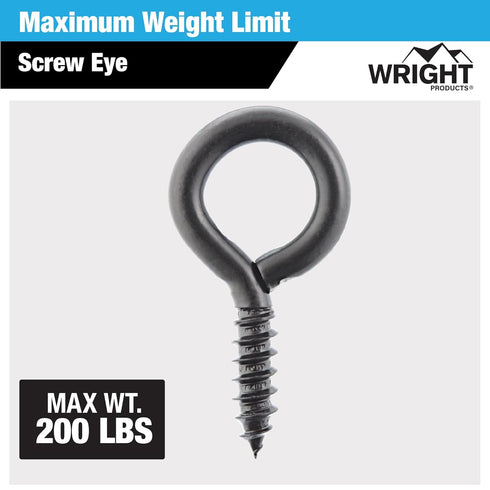 Wright Products 10-Pack Screw Eye, 2.63 inch x .31 inch, Heavy-Duty Weather Resistant for Indoor Outdoor Use, DIY