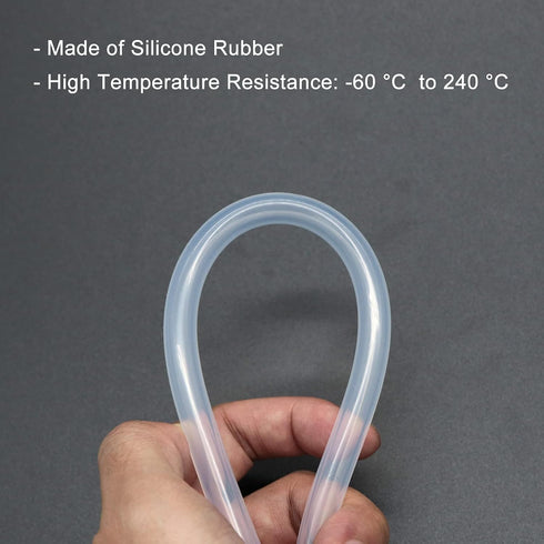 Silicone Tubing, 8mm ID x 12mm OD, 3.3ft Length, Flexible Rubber Tube for Pump Transfer