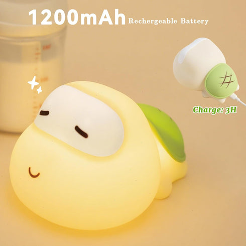3 Big Head Turtle Night Light, Cute Anime Turtles Lamp with Timer, Levels Touch Dim Baby Night Light for Nursery