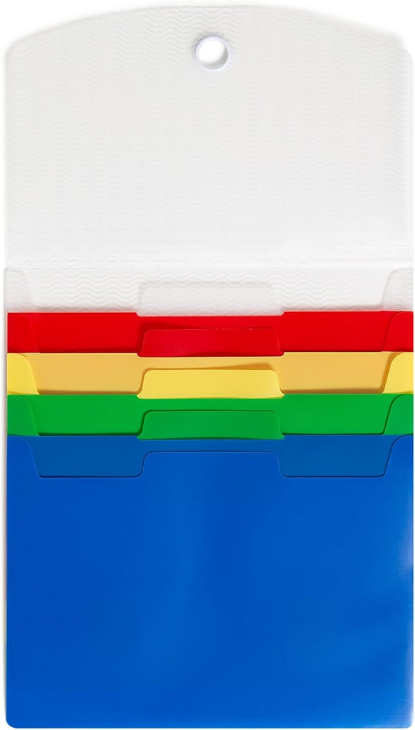 Smead Cascading Poly Wall File Folder, 5 Folder Pockets, Letter Size, Bright Colors (92050)