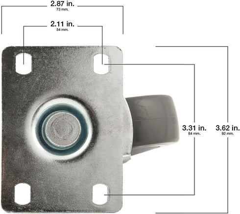 Titan 5" Gray Thermoplastic Rubber (TPR) Swivel Caster, 350-lb. Capacity