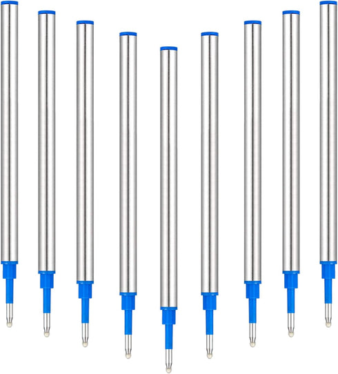 DunBong Rollerball Pen Refills Pack of 5, Fine Point 0.5mm Red Ink Replaceable Ballpoint Pen Refills (Blue)