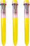 HeTaoCat Multicolor Pens 3 Pack, 0.5mm 10-in-1 Retractable Ballpoint Pens, 10 Colors Transparent Barrel for Office