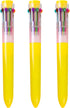 HeTaoCat Multicolor Pens 3 Pack, 0.5mm 10-in-1 Retractable Ballpoint Pens, 10 Colors Transparent Barrel for Office