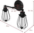 Bulb (2-Light) Tangkula Wall Sconce Wall Light Fixture Black Metal Industrial Vintage Rustic Retro Style Indoor Outdoor