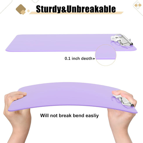 Hongri Plastic 8.5 x 11 Clipboards, Purple A4 Clipboard for Nurses, Students, Teachers, Office and School, Size 12.5 x