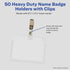 Avery Heavy Duty Badge Holders, 50 Horizontal Name Badge Holders with Clips, 2.25" x 3.5" (2921)