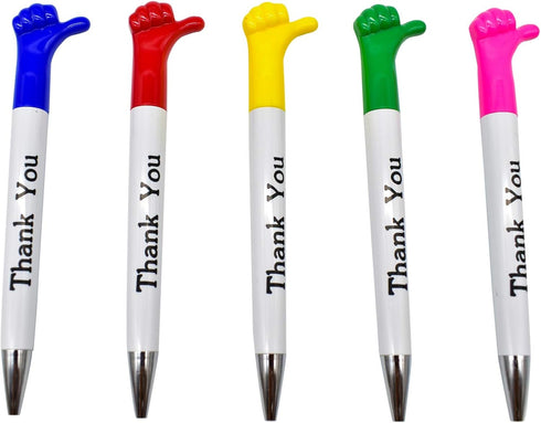 Maydahui 25 PCS Thank You Greeting Gift BallPoint Pens, Cute Thumbs Up Pens for Employee Appreciation (Black & Blue Ink)