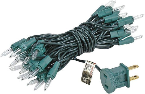 13.5 35 Bulb 4" Bulb 24" Novelty Lights Feet Clear Mini Light String on Green Wire, Non-Connectable Incandescent Fairy