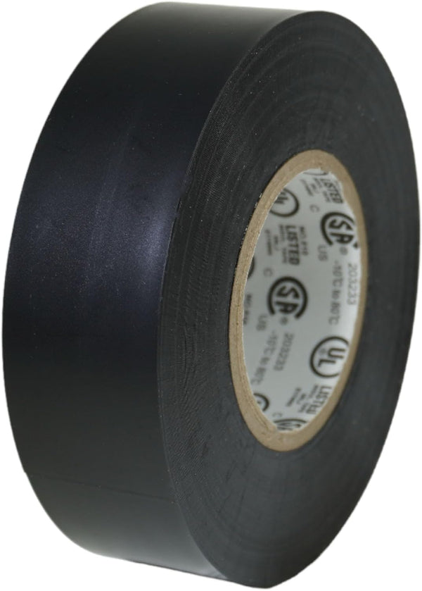 GGR Supplies T.R.U. EL7566-AW Professional Grade Rubber Black PVC Electrical Tape, 1 in. x 66 Ft.