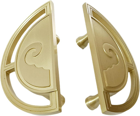 SANCHAKOU Gold Knobs for Dresser 2Pcs/Set Semicircular Wardrobe Cabinet Bedside Table Handle Drawer