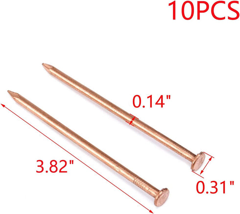 MY MIRONEY 10 Pack 4 Inch Copper Nails Solid Copper Nail Spikes for Slating & Roofing