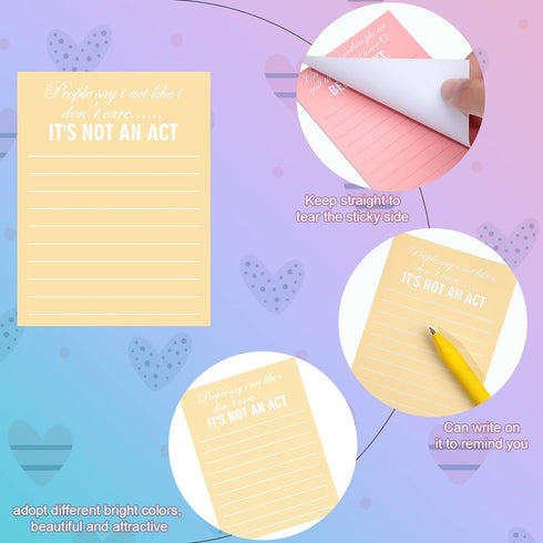 Funny Notepads with Sayings, Sticky Office Supplies, To Do List Work Assorted Notepad for Workers, 12 Designs, 3 x 3.93