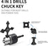 4 in 1 Drills Chuck Key, Multifunctional Steel Fit for Handheld Universal Power Tools