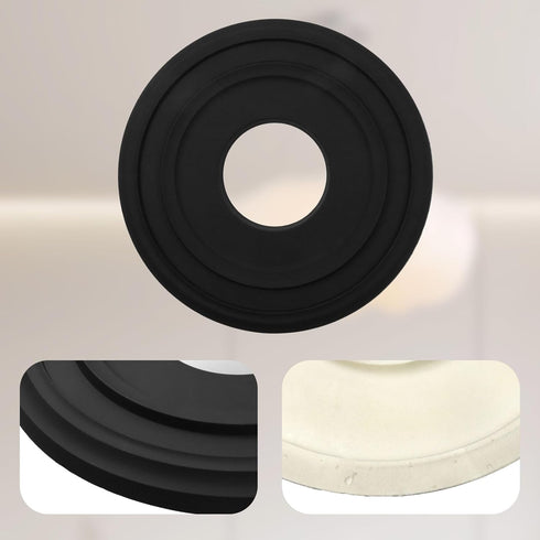 12"OD 3.94"ID HEVSTIL Black Ceiling Medallion PU Ceiling Medallion for Light Fixtures Simple and Modern Ceiling Light