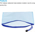 MECCANIXITY Mesh Zipper Bags, B6 Size Document Pockets, Bill Pouch Folders for Office and Home, Blue Pack of 6