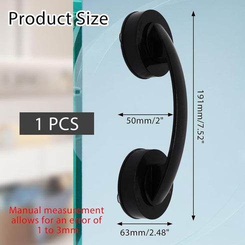 1 Pack Suction Cup Handle for Glass Door, Shower Grab Bar Without Drilling, Non-Marking Pull for Sliding Door Wardrobe