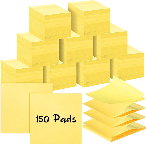 Lincia Sticky Notes Bulk, 150 Pads, 3 x 3 Inch, 45 Sheets/Pad, Ideal Sticking Power for Wedding Office School