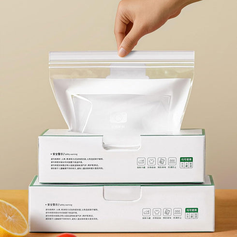 Generic 85 Food Grade Fresh-Keeping Bags, PCS Food Storage Bags, Double Seal Reusable Produce Bag, Easy Open Clear
