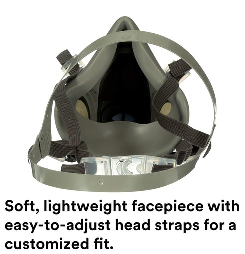 3M 6300, Half Facepiece Reusable Respirator NIOSH, Four-Point Harness, Comfortable Fit, Dual Airline Supplied Air