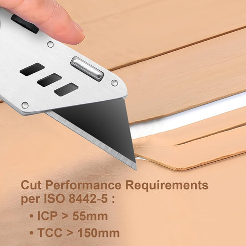 60 Pack SK2 Vickay Utility Knife Blades, Steel Heavy Duty Box Cutter Replacement Blades with Plastic Case, Standard