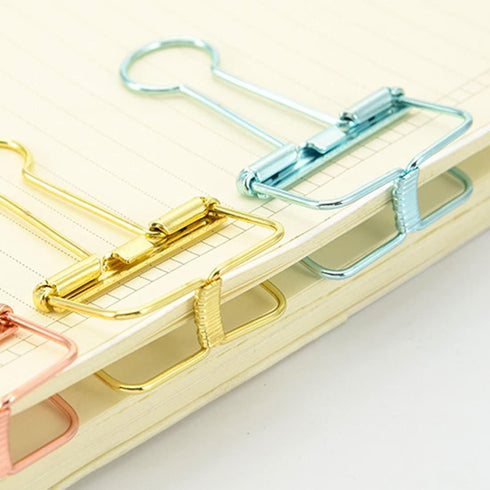 Hollow Out Paper Binder Clip - Invoice Bill Clip - Office Supplies Pack of 10 (M, Bronze)