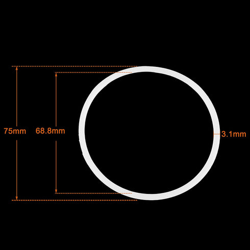 X AUTOHAUX Silicone O-Rings, VMQ Seal Gasket for Compressor Valves Pipe Repair, 75mm OD, 68.8mm ID, 3.1mm Width, White,
