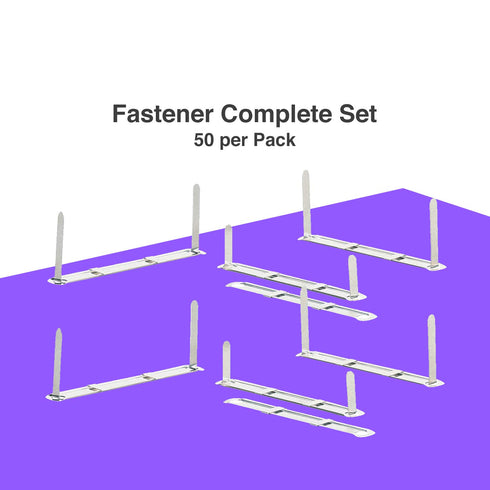 OLYMPX 50 Pcs of 3” Capacity Premium Metal Prong Paper Fastener Set, 8.5 Inch Base with Standard 2-Hole Punch